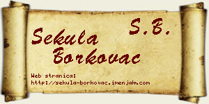 Sekula Borkovac vizit kartica